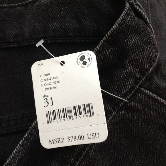 We The Free Free People Women's Faded Black Distressed Denim Skirt Size 31 New W - Picture 5 of 8